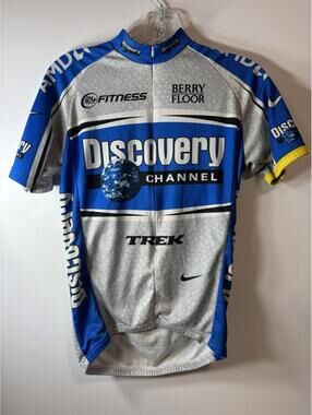 Vintage Nike Dri Fit Discovery Channel Trek Cycling Jersey Men Large Made Italy